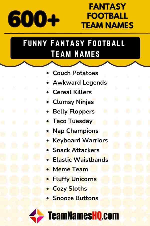 Creative and Raunchy Fantasy Football Names You'll Love